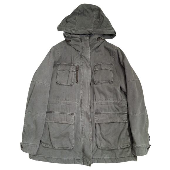 Steve Madden Utility Military Field Jacket Hooded Coat Women Medium Gorpcore - Picture 1 of 8